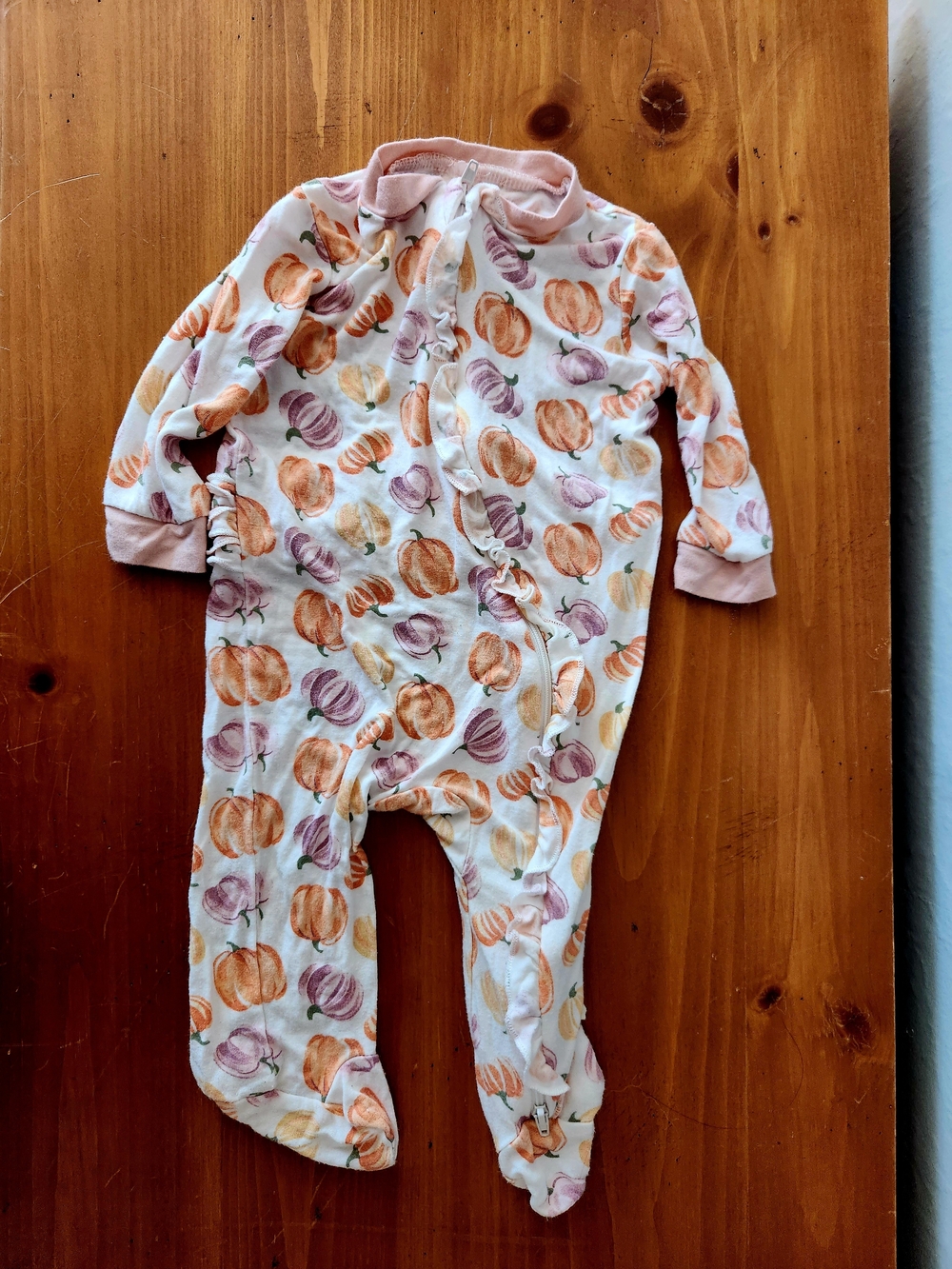 Milkberry 3-6 Month Bamboo Pumpkin Print Footie